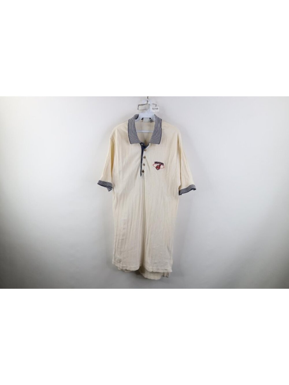 Vtg 90s Mens Large Distressed Chief Wahoo Cleveland Indians Baseball Golf Polo